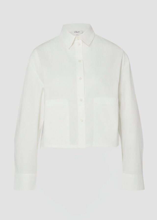 Verkürzte Popeline-Bluse im Relaxed Fit