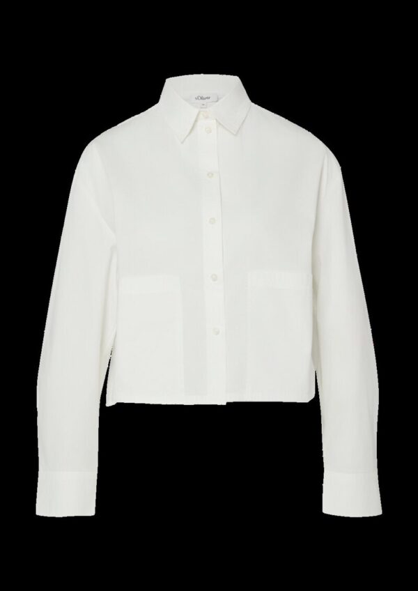 Verkürzte Popeline-Bluse im Relaxed Fit