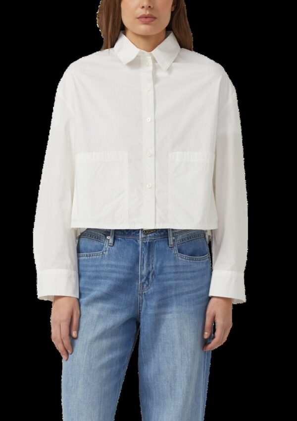 Verkürzte Popeline-Bluse im Relaxed Fit