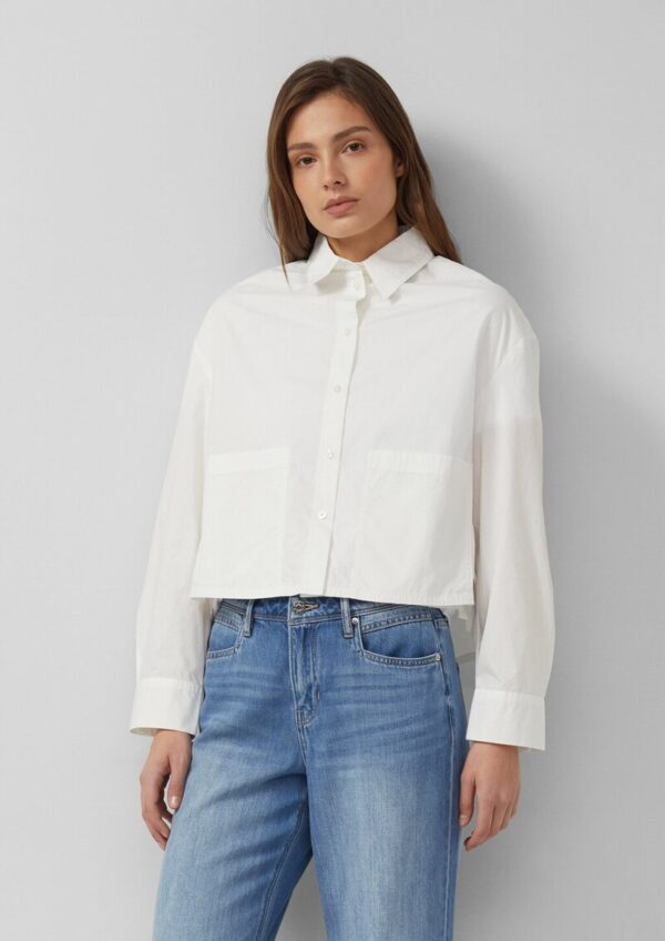 Verkürzte Popeline-Bluse im Relaxed Fit