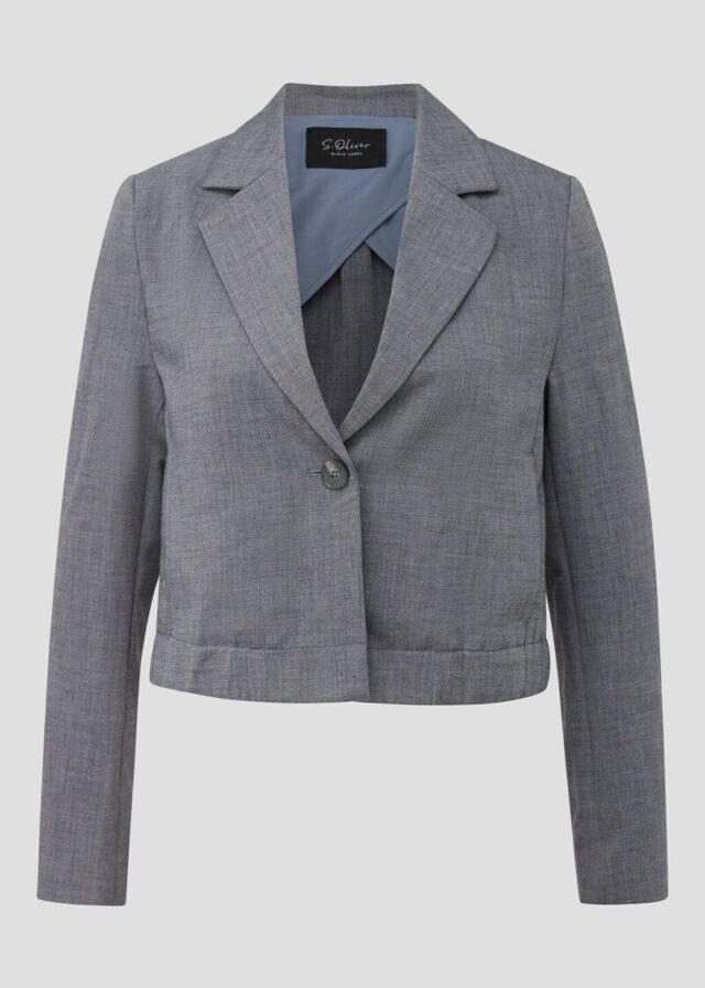 Cropped-Blazer mit Elastikeinsatz