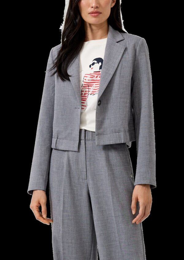 Cropped-Blazer mit Elastikeinsatz