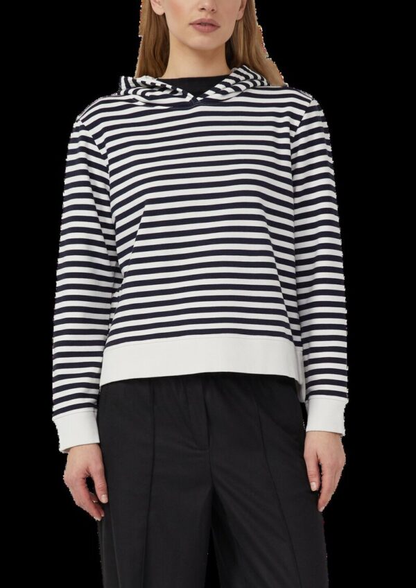 Gestreiftes Sweatshirt aus Baumwollmix mit Kapuze