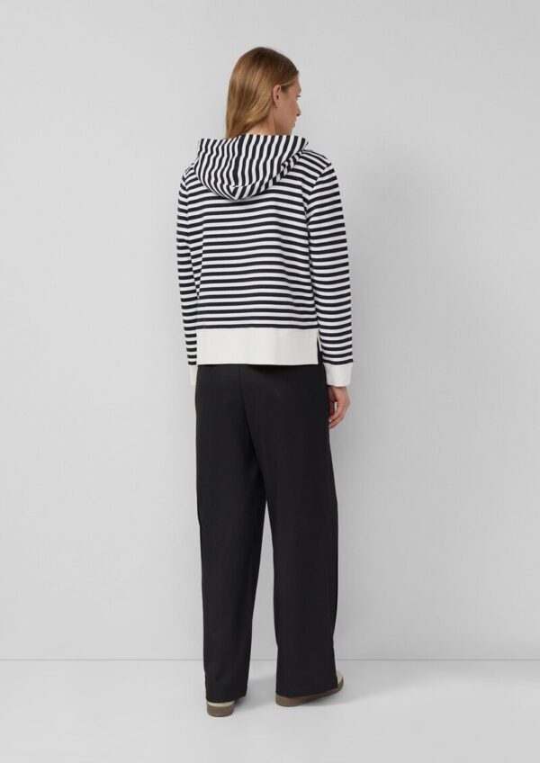 Gestreiftes Sweatshirt aus Baumwollmix mit Kapuze