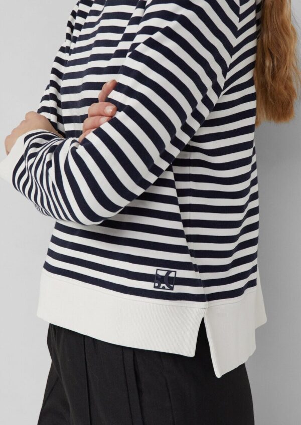 Gestreiftes Sweatshirt aus Baumwollmix mit Kapuze