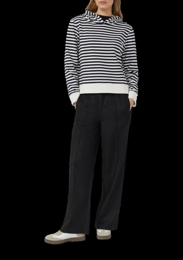 Gestreiftes Sweatshirt aus Baumwollmix mit Kapuze