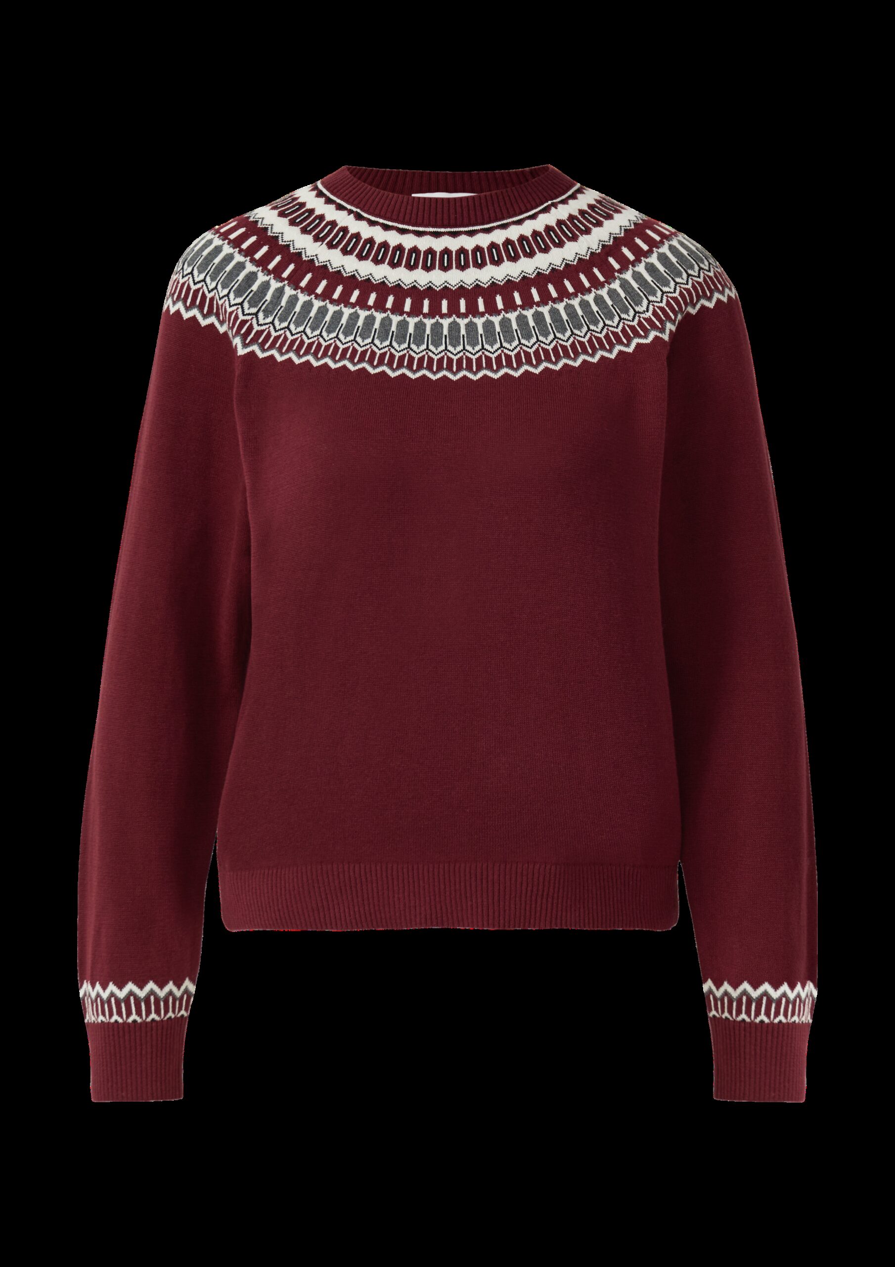 Feinstrickpullover mit Norwegermuster