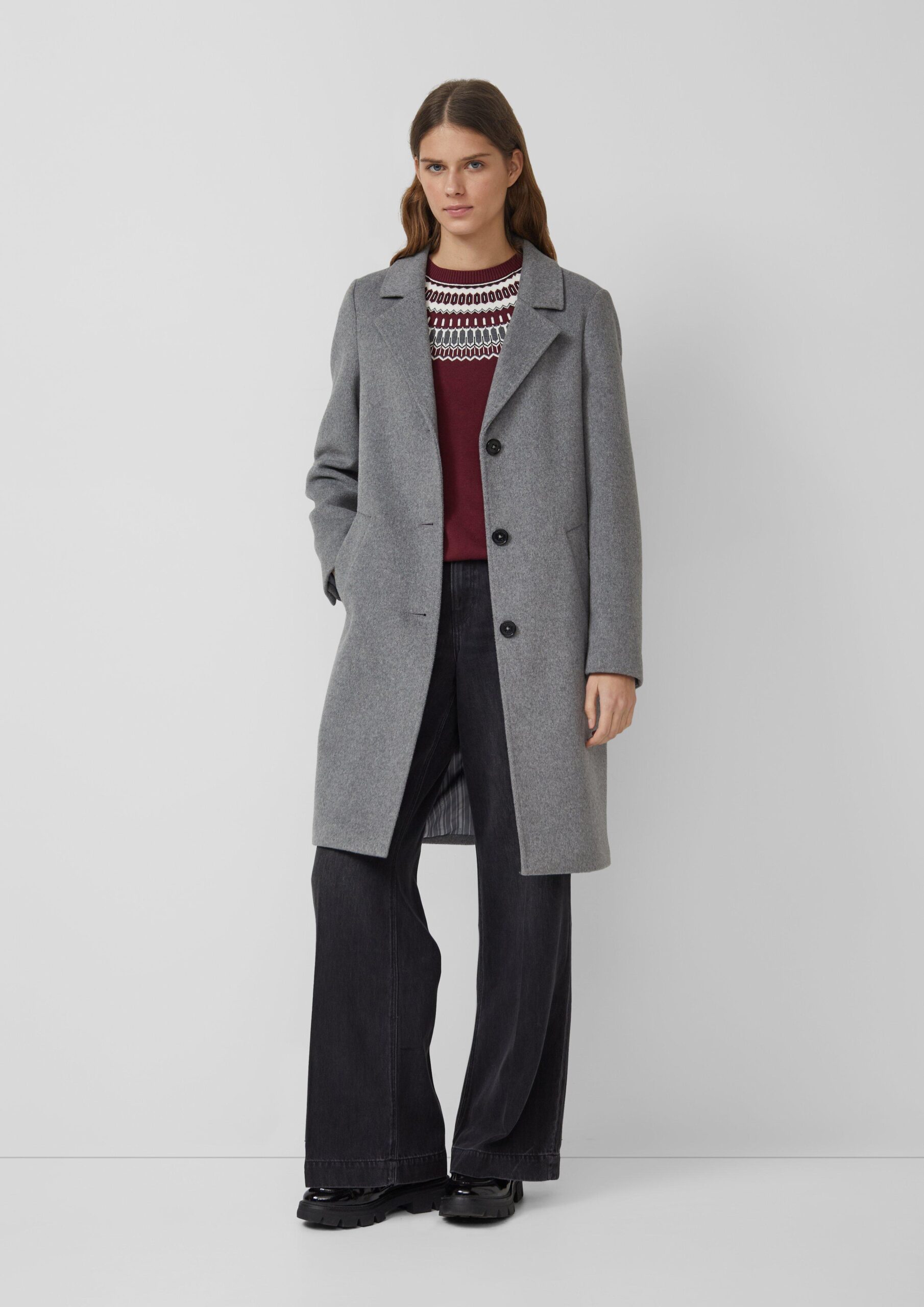 Feinstrickpullover mit Norwegermuster