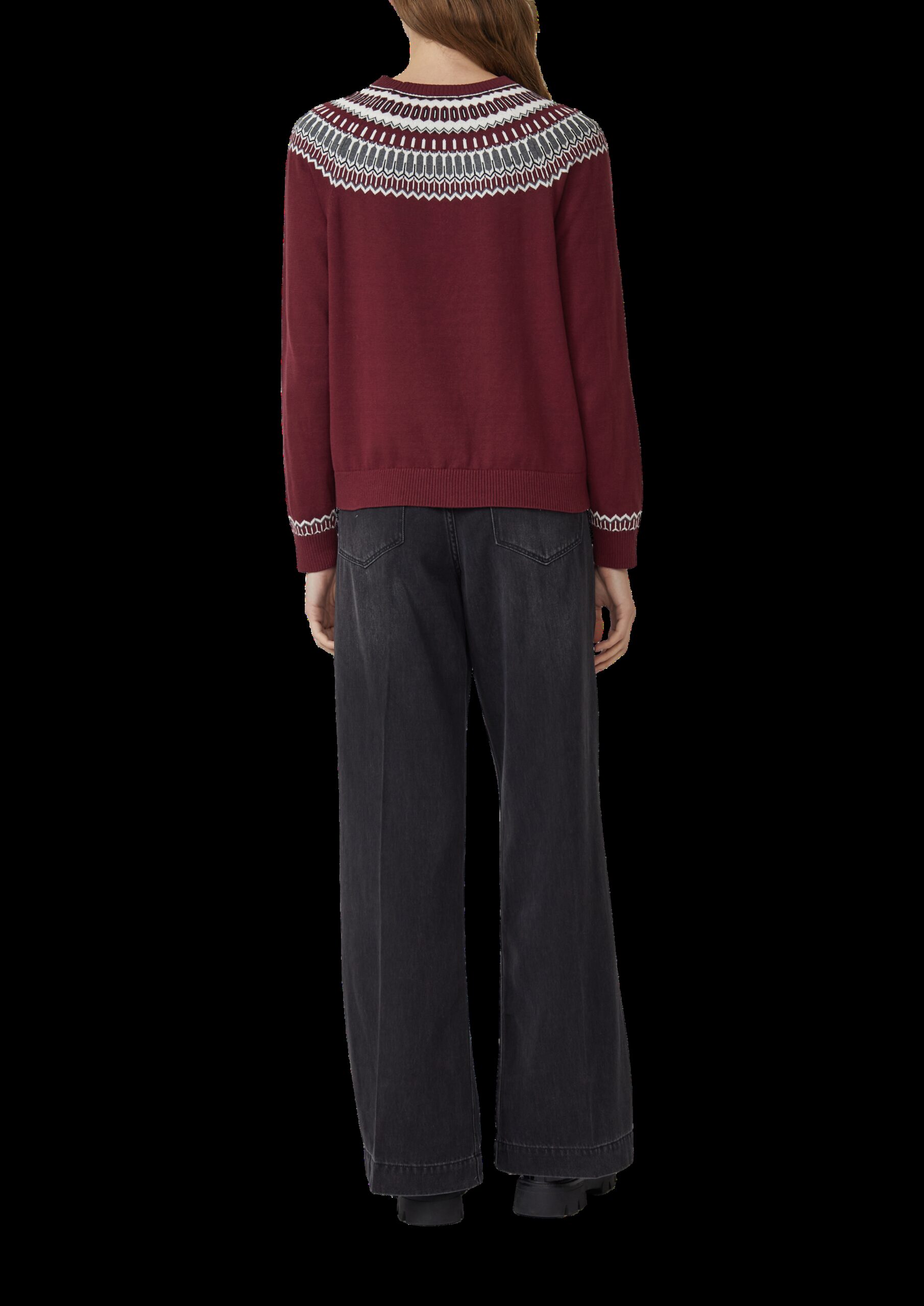 Feinstrickpullover mit Norwegermuster