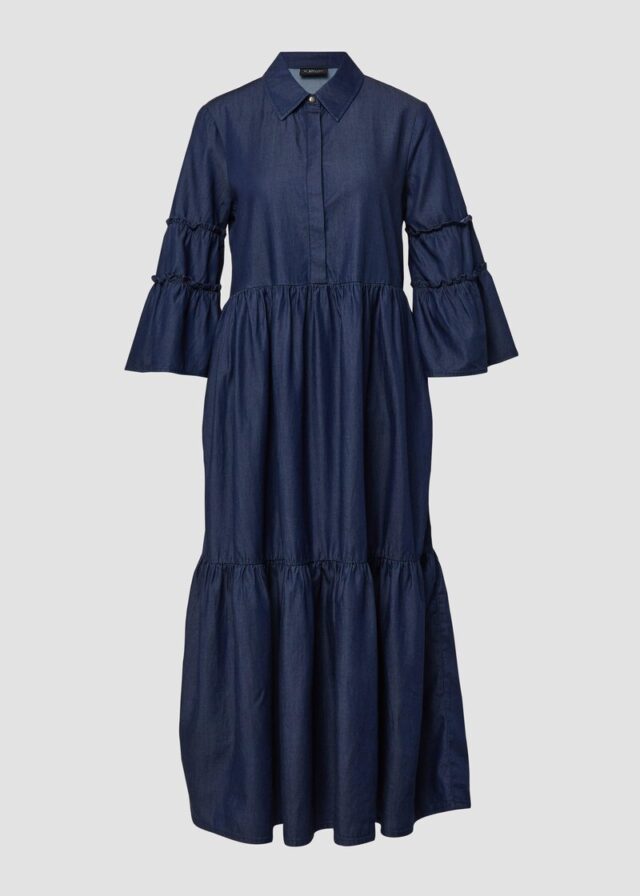 Hemdblusenkleid mit verspielten Volumen-Details