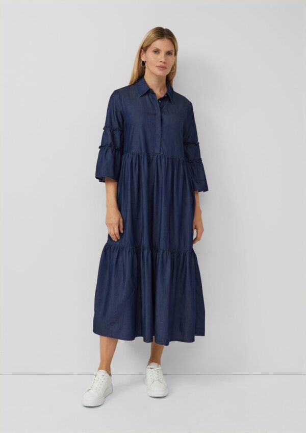 Hemdblusenkleid mit verspielten Volumen-Details