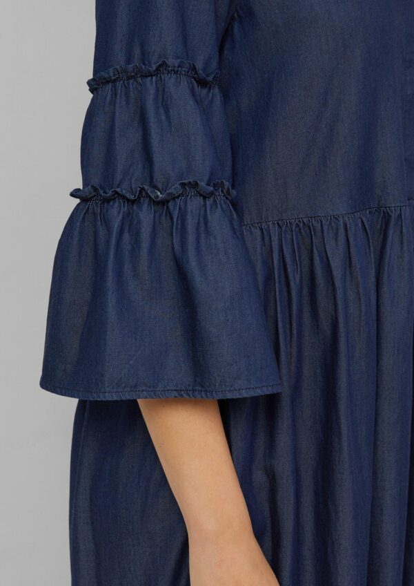 Hemdblusenkleid mit verspielten Volumen-Details