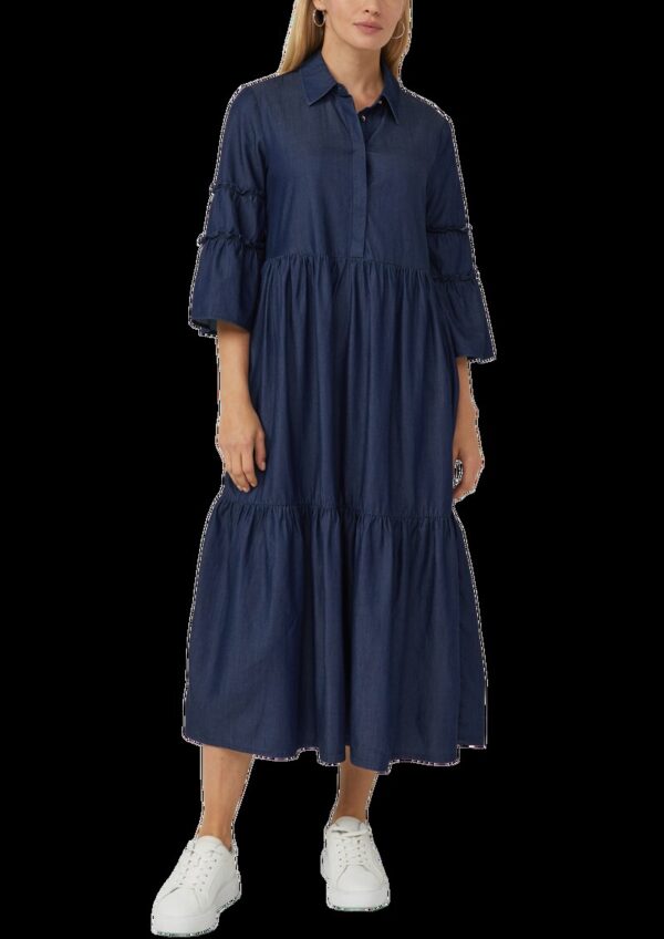 Hemdblusenkleid mit verspielten Volumen-Details