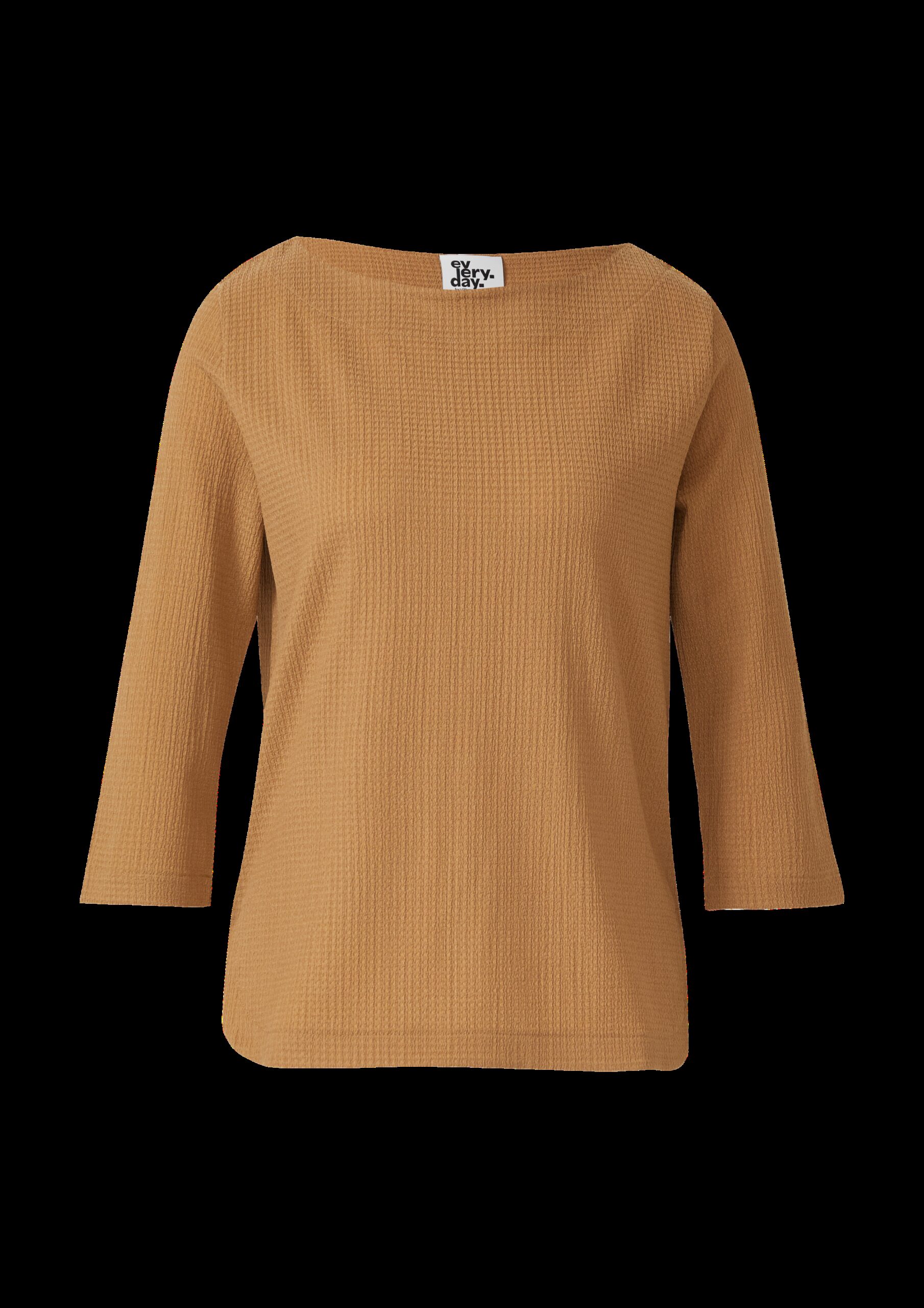 Sweatshirt aus Struktur-Strick mit abgerundetem Saum