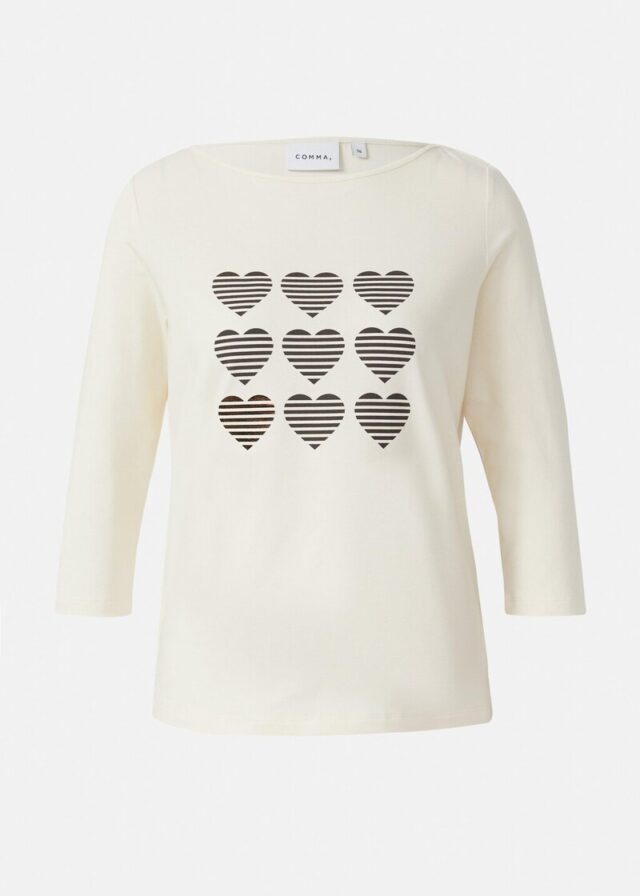 T-Shirt mit 3/4-Ärmeln und Print