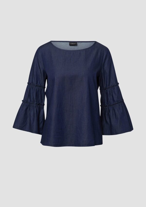 Bluse mit 3/4-Volant-Ärmeln