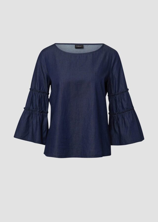 Bluse mit 3/4-Volant-Ärmeln