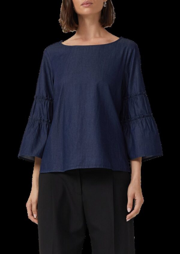 Bluse mit 3/4-Volant-Ärmeln