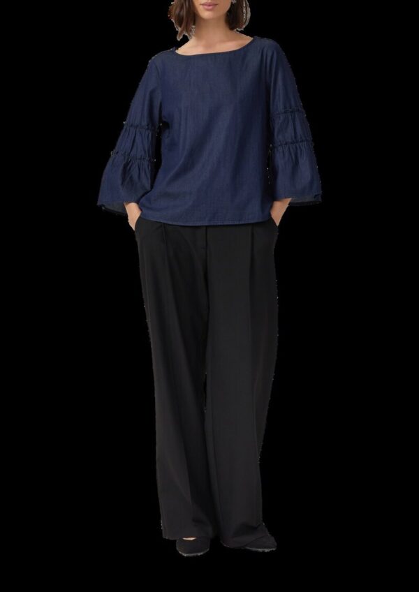 Bluse mit 3/4-Volant-Ärmeln