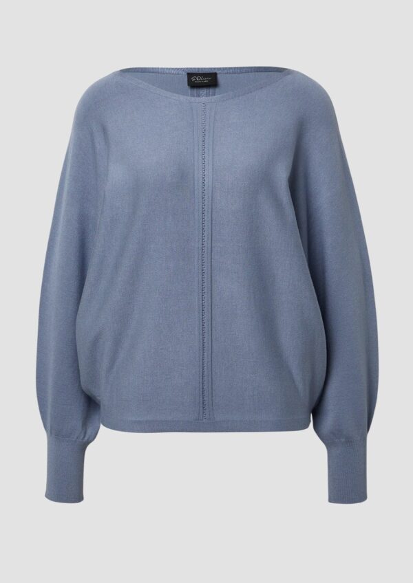 Feinstrickpullover mit Fledermausärmeln und Ajour-Details