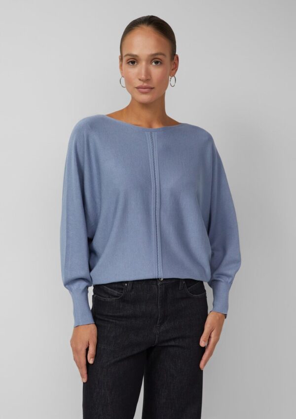 Feinstrickpullover mit Fledermausärmeln und Ajour-Details