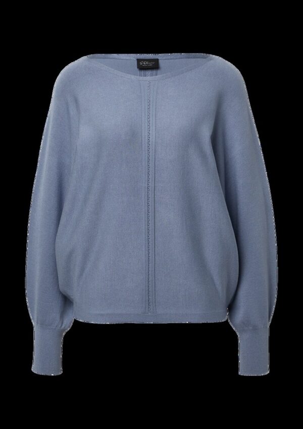 Feinstrickpullover mit Fledermausärmeln und Ajour-Details