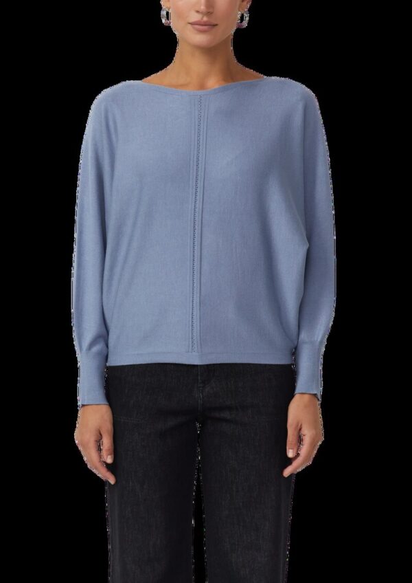 Feinstrickpullover mit Fledermausärmeln und Ajour-Details