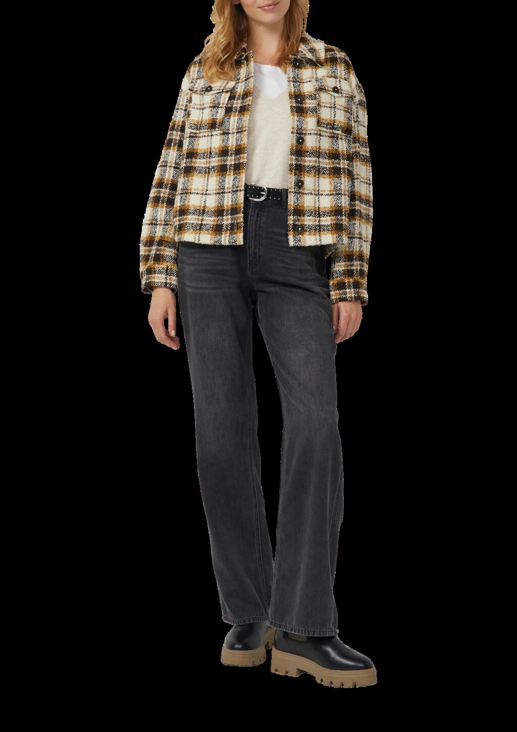 Pullunder aus Wollmix mit Seitenschlitz und überschnittener Schulter