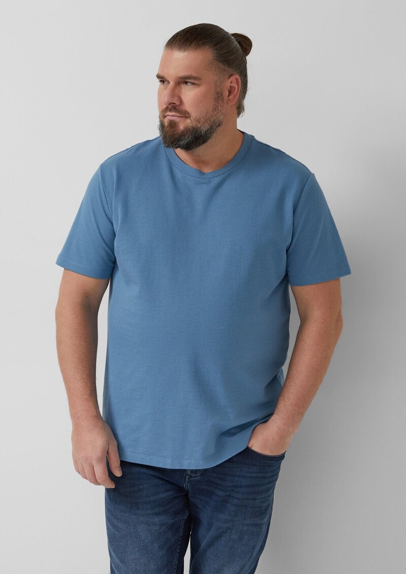 Strukturiertes T-Shirt aus Baumwollmix