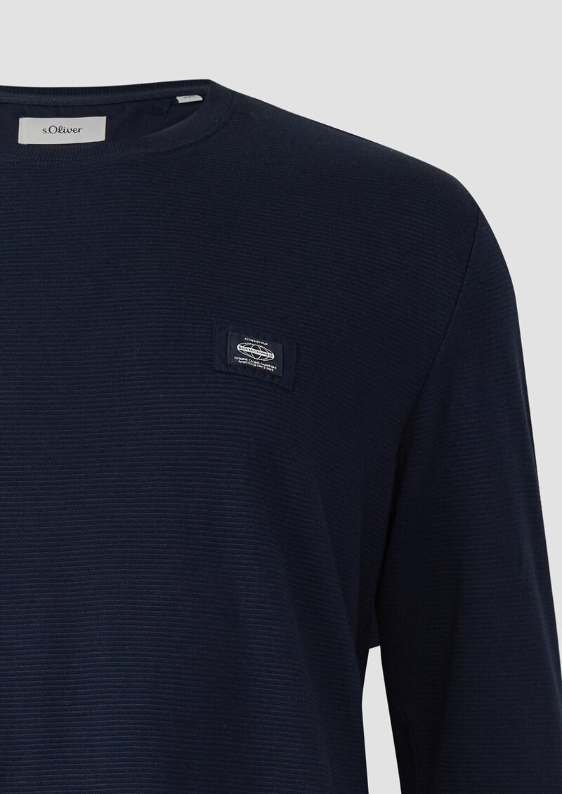 Strukturiertes Longsleeve mit Ärmelbündchen