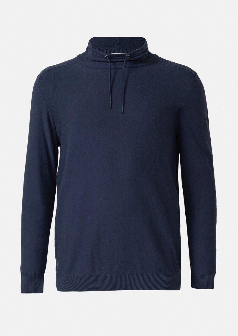 Leichter Pullover mit Snood-Kragen und Logo-Detail
