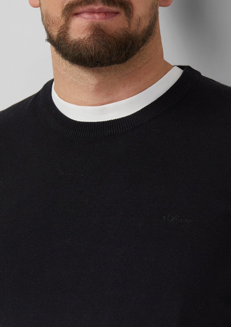 Strickpullover mit Logo-Stickerei