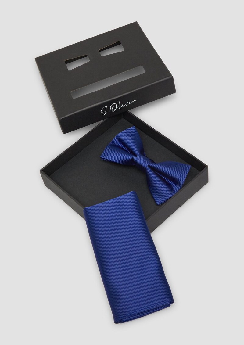 Elegantes Set aus Fliege und Einstecktuch aus Seidenmix