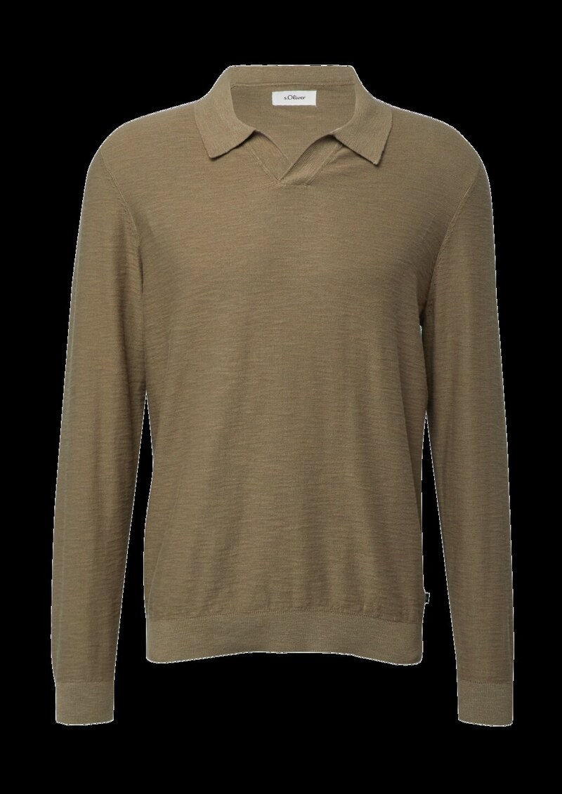 Baumwoll-Strickpolo mit Flammgarnstruktur