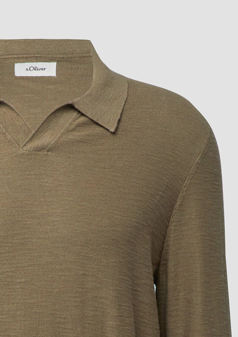 Baumwoll-Strickpolo mit Flammgarnstruktur