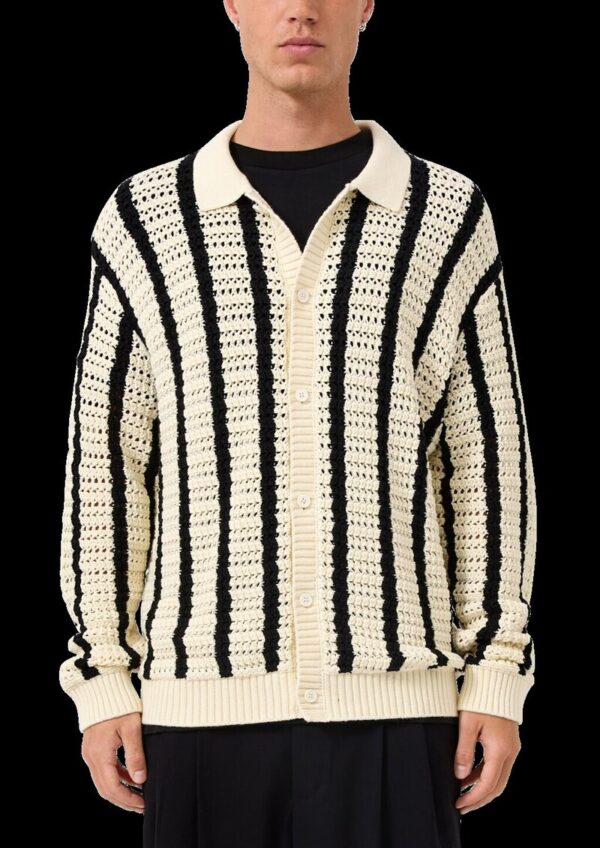 Strickjacke mit Häkelstruktur