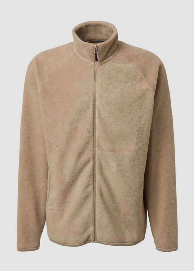 Fleece-Jacke mit Eingrifftaschen und Stehkragen