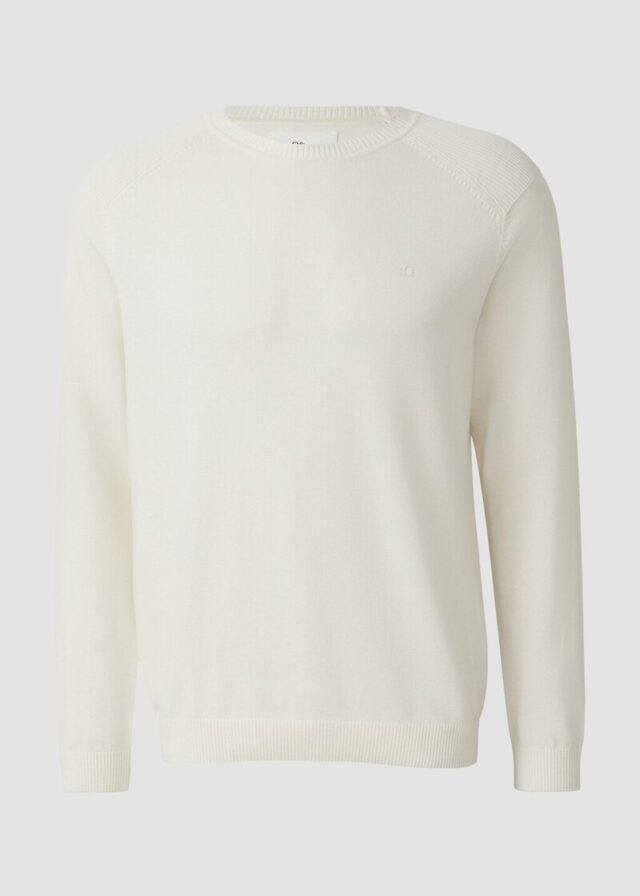 Pullover aus Moulinéstrick mit Crew Neck und Raglanärmeln