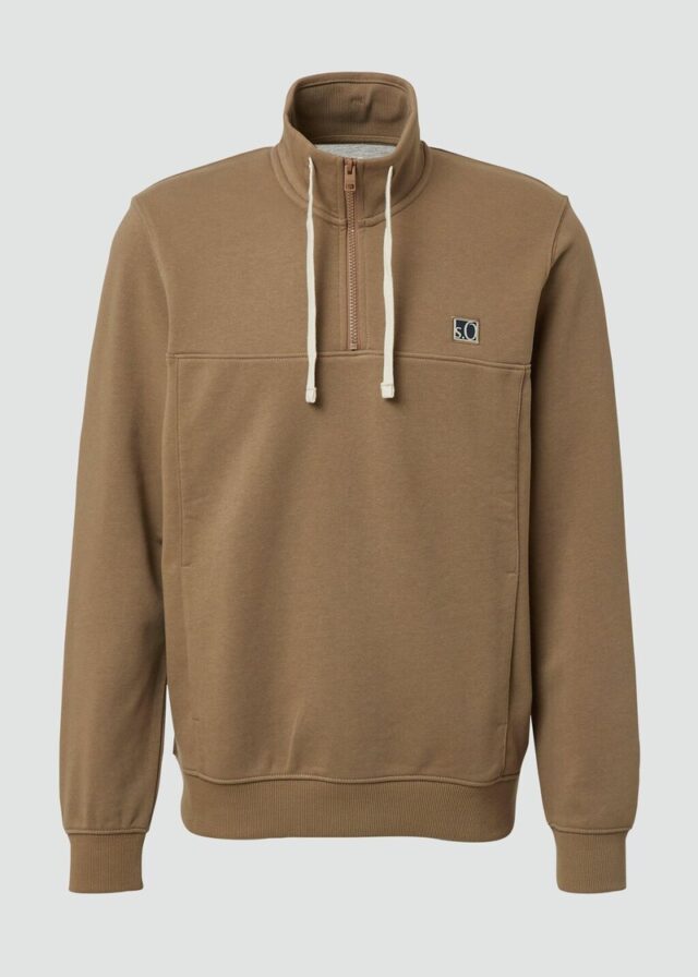 Sweatshirt mit Eingrifftaschen und Label-Patch