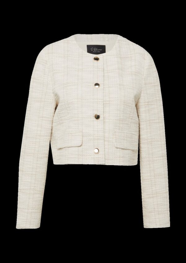 Verkürzte Boucléjacke mit Glitzergarn