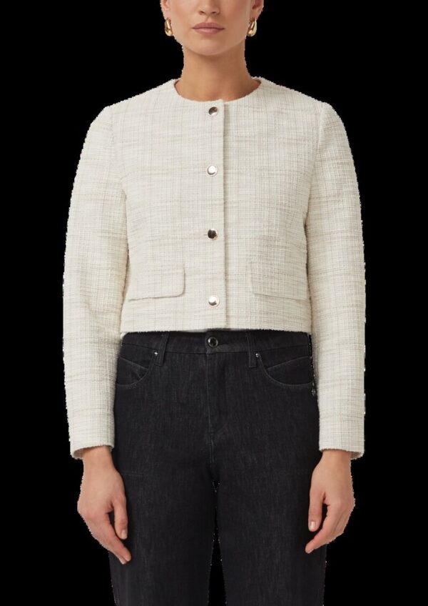 Verkürzte Boucléjacke mit Glitzergarn