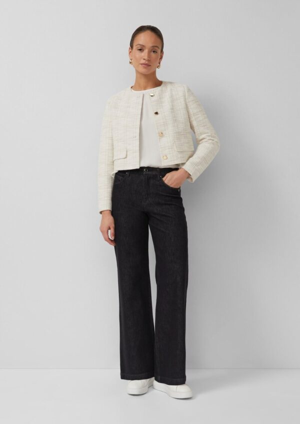 Verkürzte Boucléjacke mit Glitzergarn