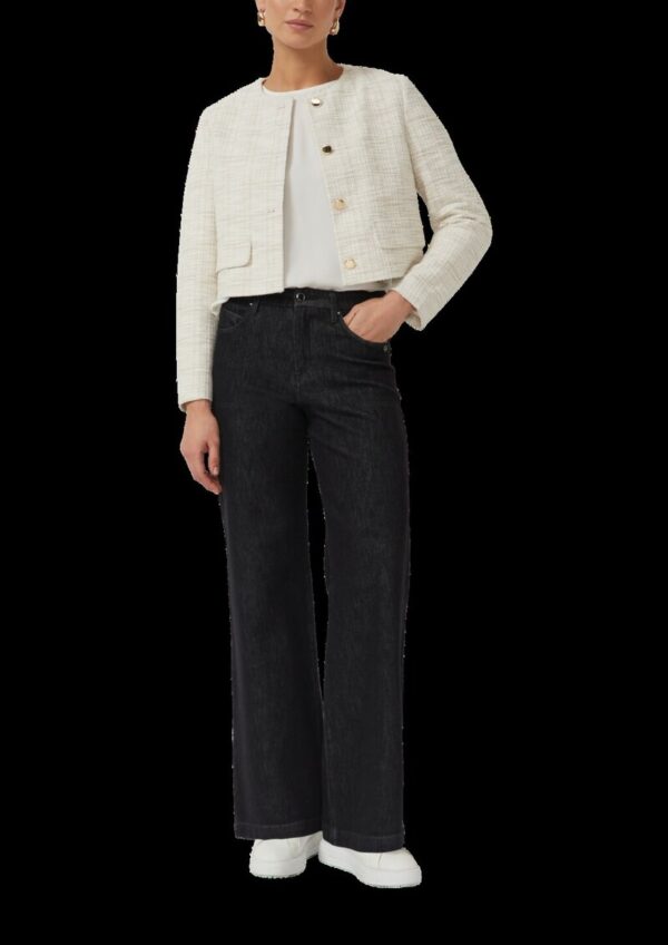 Verkürzte Boucléjacke mit Glitzergarn