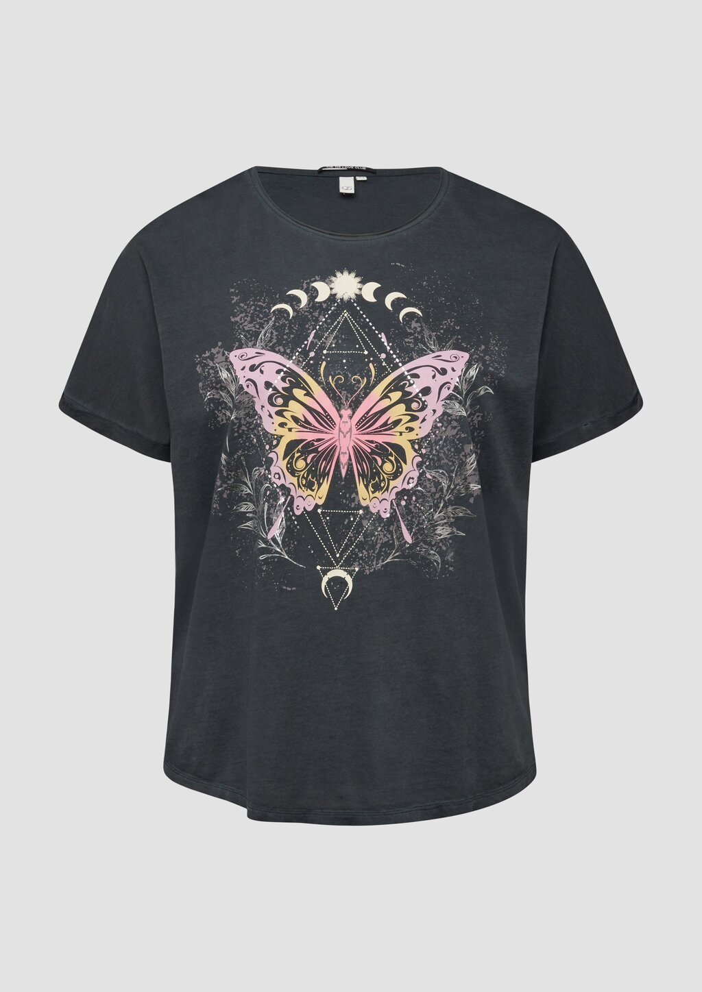 T-Shirt mit Frontprint im Loose Fit und Fledermausärmeln