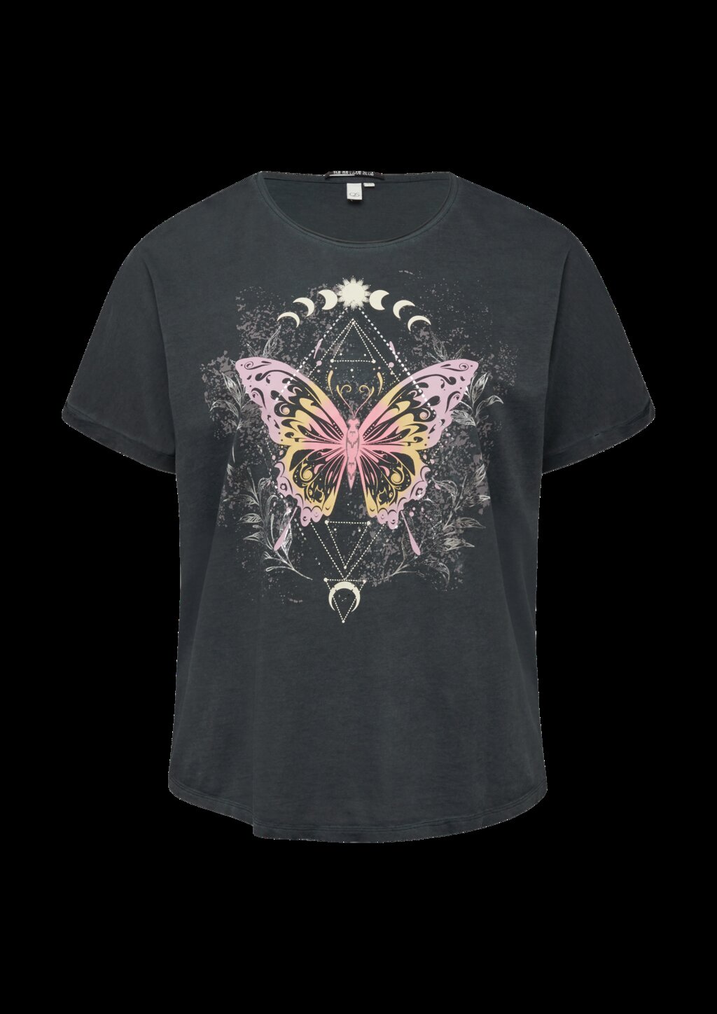 T-Shirt mit Frontprint im Loose Fit und Fledermausärmeln