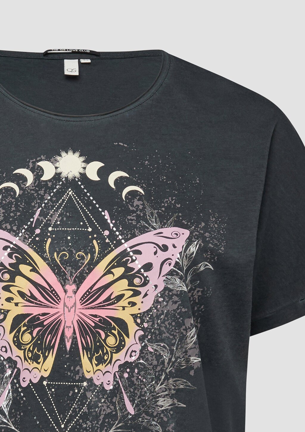 T-Shirt mit Frontprint im Loose Fit und Fledermausärmeln