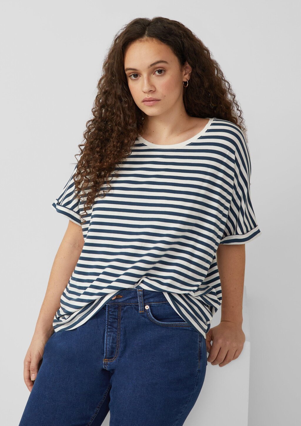 T-Shirt mit Fledermausärmeln im Loose Fit