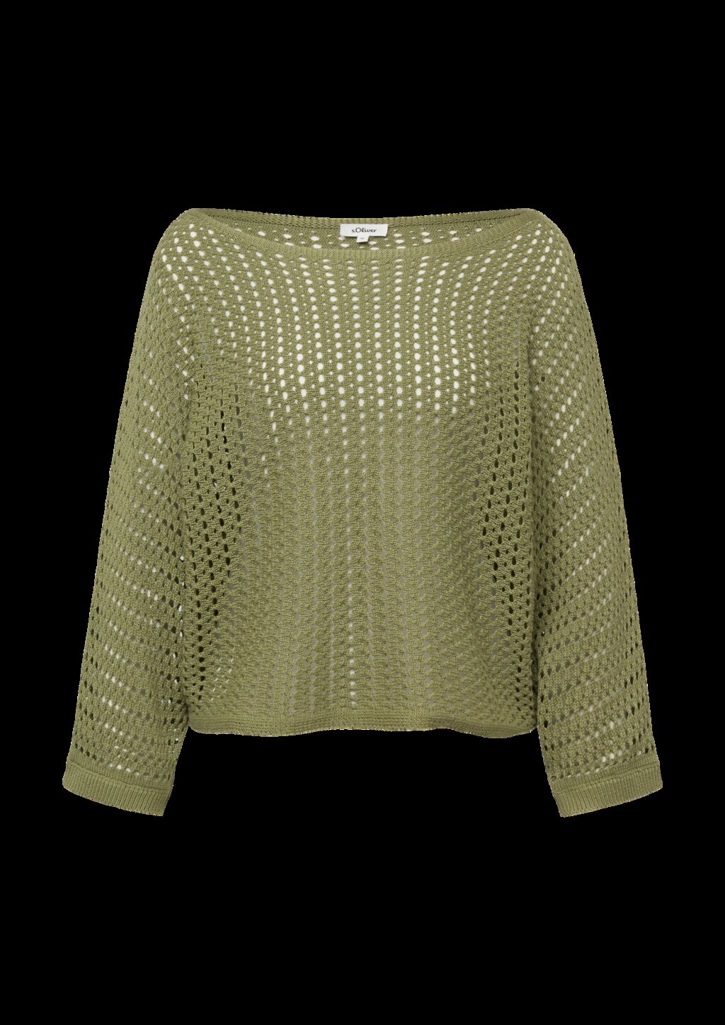 Oversize-Strickpullover mit U-Boot-Ausschnitt und 3/4-Ärmeln