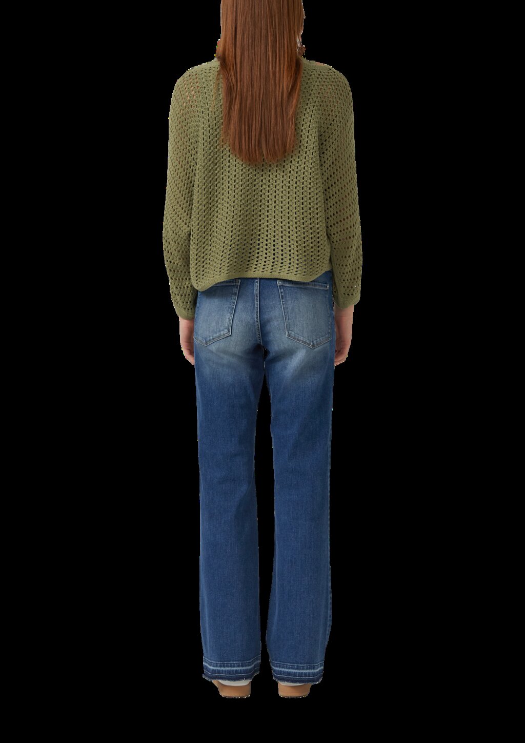 Oversize-Strickpullover mit U-Boot-Ausschnitt und 3/4-Ärmeln