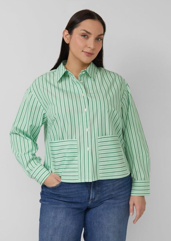 Verkürzte Popeline-Bluse im Relaxed Fit